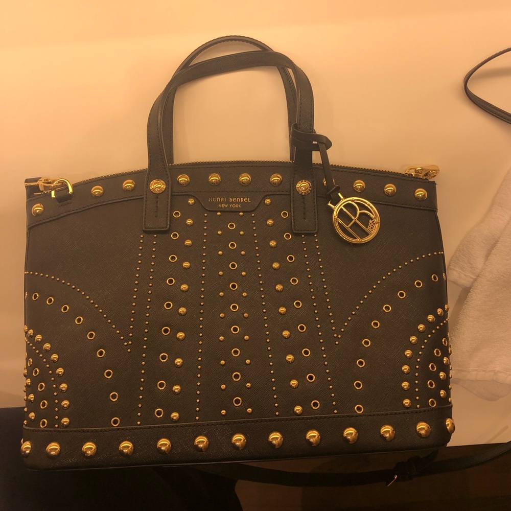 Henri Bendel West 57th Street studded satchel